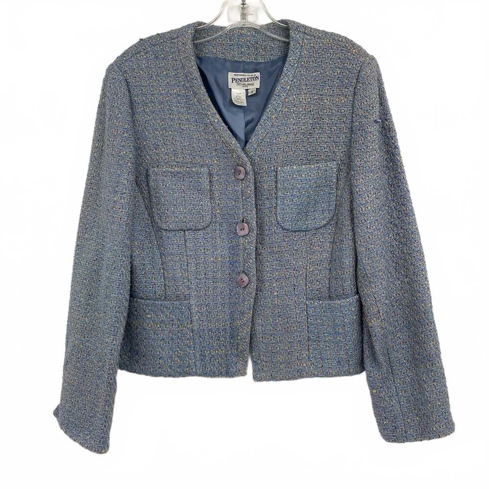 Pendleton Blue Tweed Blazer Jacket | Regular 12P